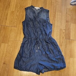 Kelly Renee chambray sleeveless rompers sz small